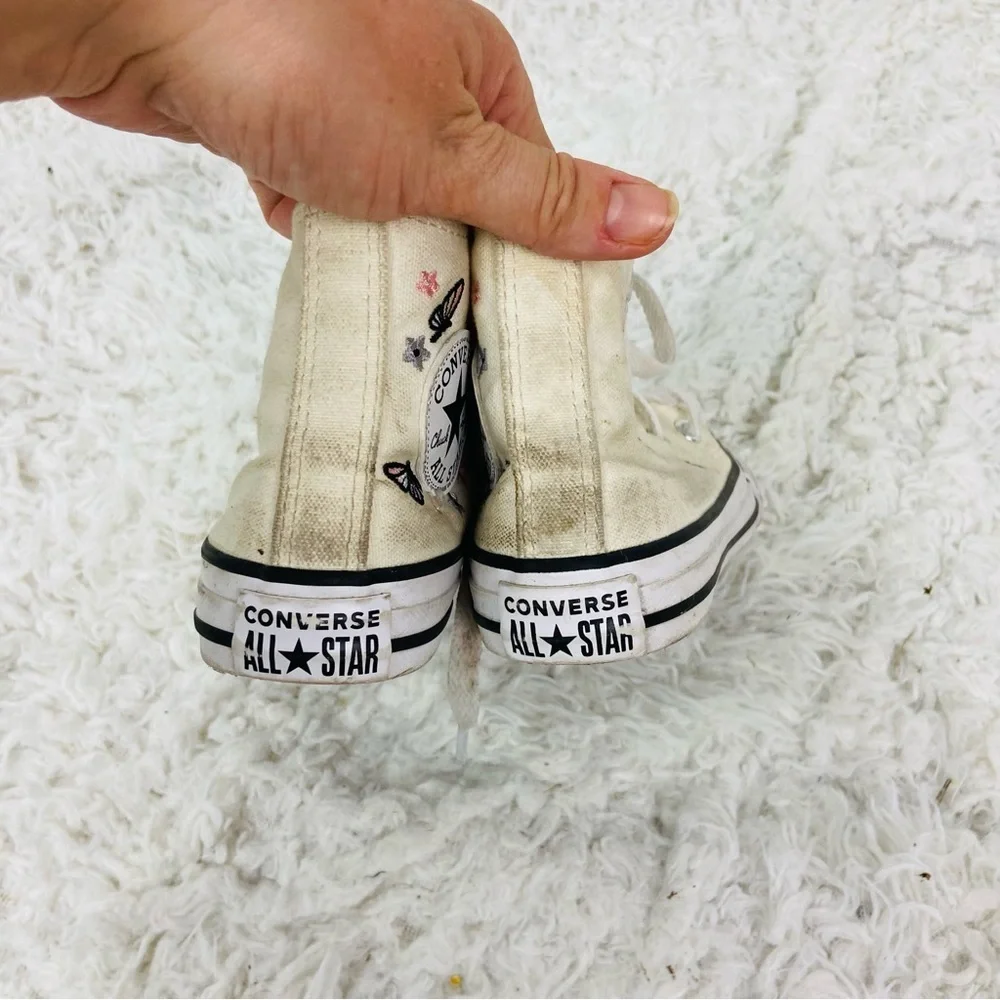 CONVERSE Kids High-Top Sneakers with embroidered Butterfly Design size 11